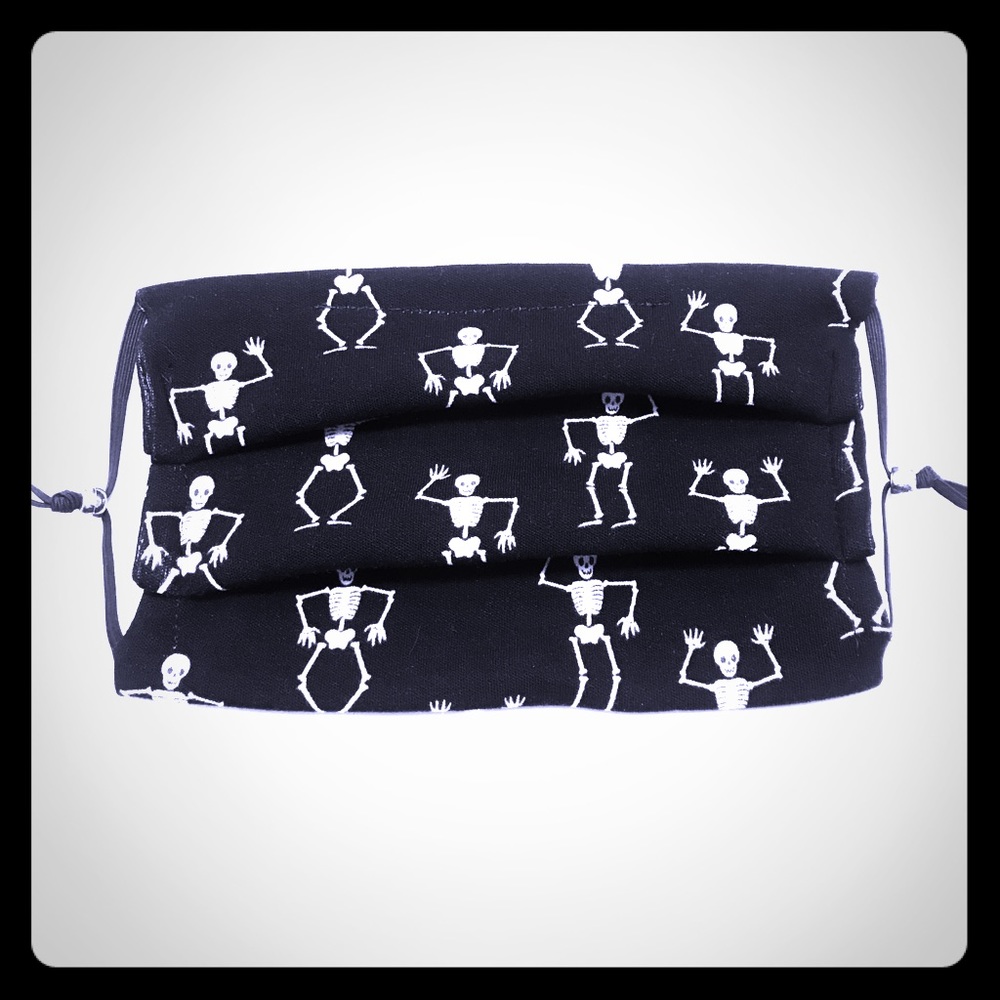 🖤Glow Skeleton Mask w/ Filter Pocket & Nose Bend